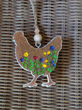 Floral Chicken Car Freshie