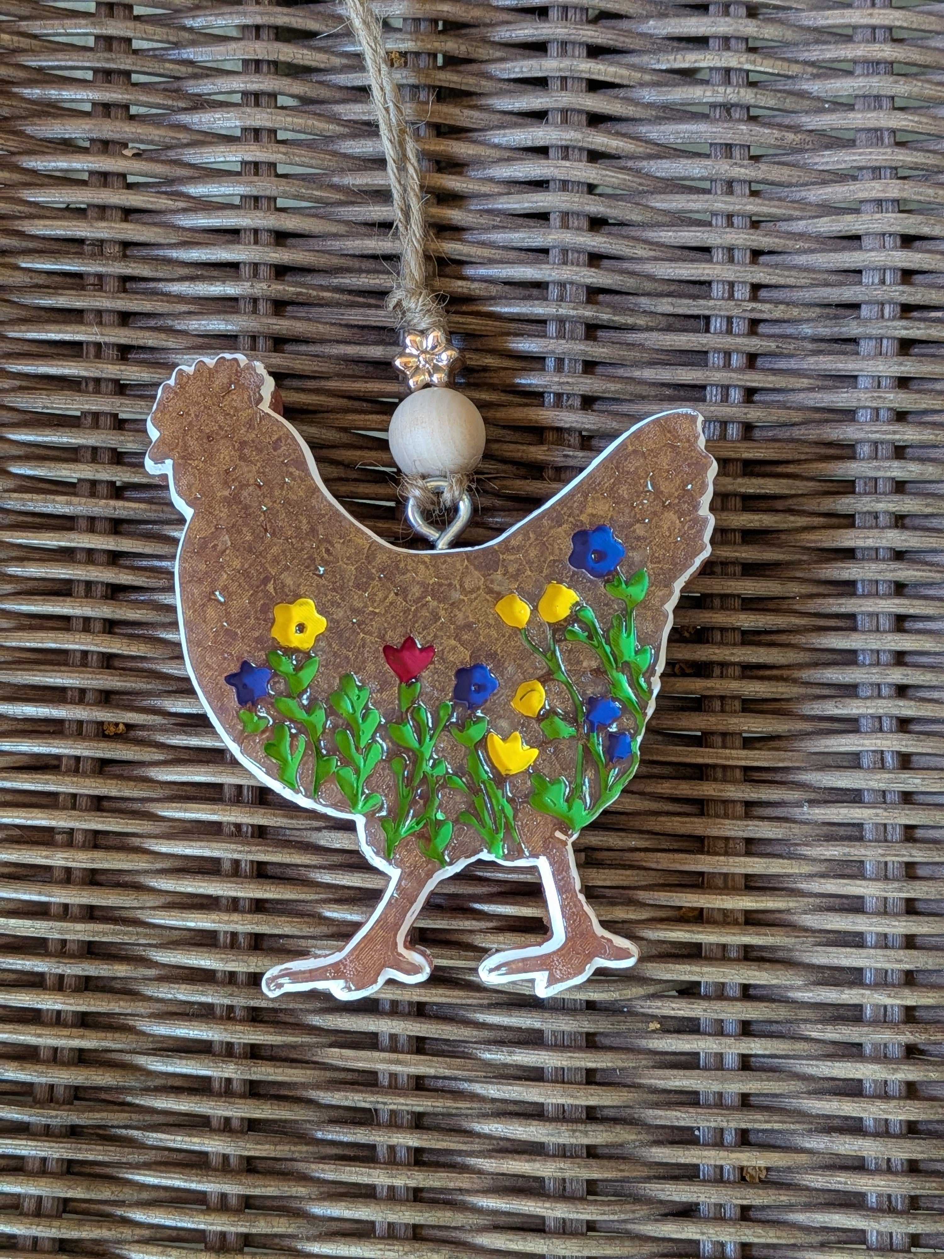 Floral Chicken Car Freshie